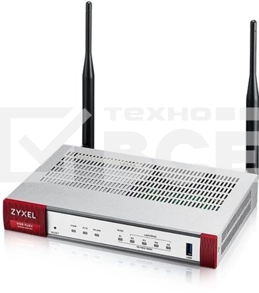 Межсетевой экран и Wi-Fi контроллер Zyxel USG FLEX 100AX, 1xWAN GE, 4xLAN/DMZ GE, Wi-Fi 6 (AX1800), 1xUSB3.0, AP Controller (8/24), NebulaFlex **