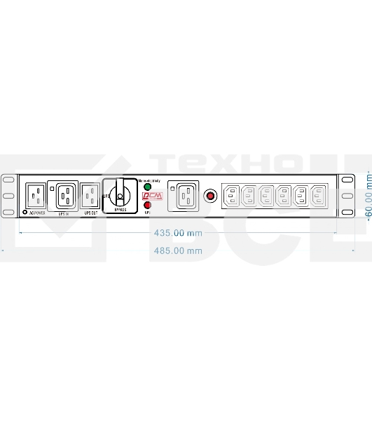 Байпас Powercom MBS1607-1C19-6C13