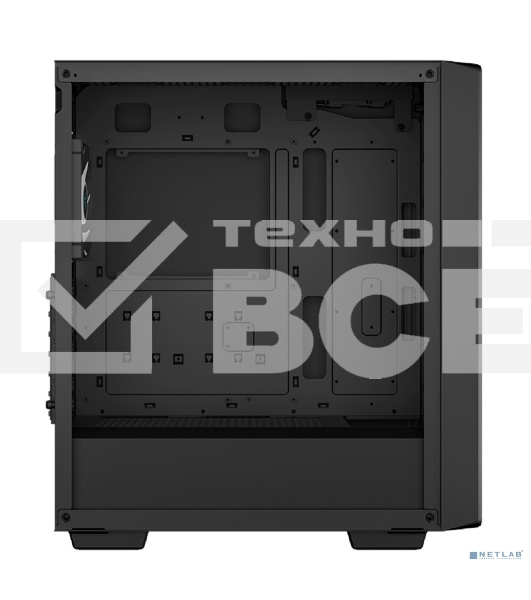 Компьютерный корпус Deepcool CC560 ARGB V2 без БП, боковое окно (закаленное стекло), 3x120мм ARGB LED вентилятор спереди и 1x120мм ARGB LED вентилятор сзади, черный, ATX
