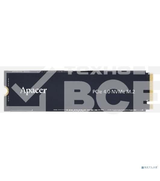 Накопитель SSD Apacer AS2280Q4X, 512Gb, M.2 2280, PCIe 4.0 x4, NVMe, R/W 4500/2500, с радиатором