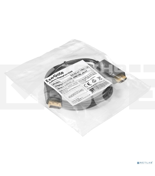 Кабель DisplayPort-HDMI ExeGate EX-CC-DP-HDMI-1.0 (20M/19M, 1,0м, экран)