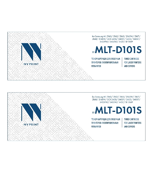Картридж NVP совместимый NV-MLT-D101S-SET2 для Samsung ML 2160/2162/2165/2165W/2167/2168/2168W/SCX 3400/3400F/3405/3405F/3405FW/3405W/3407/SF 760P (1500k) (2 шт)