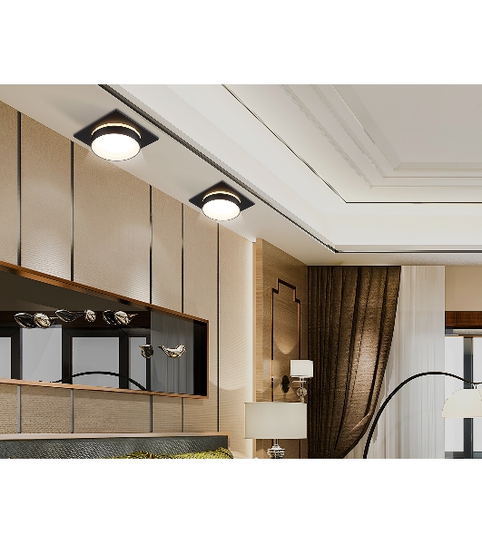 Светильник Ambrella light TN6710 BK черный IP44 GX53 max 15W 105*105*45