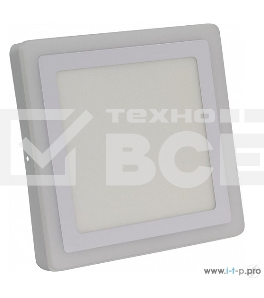 Светильник Smartbuy SBLSq1-DLB-18-3K-B Накладной (LED) светильник Квадрат с синей подсветкой DLB 18w/3000K+B/IP20