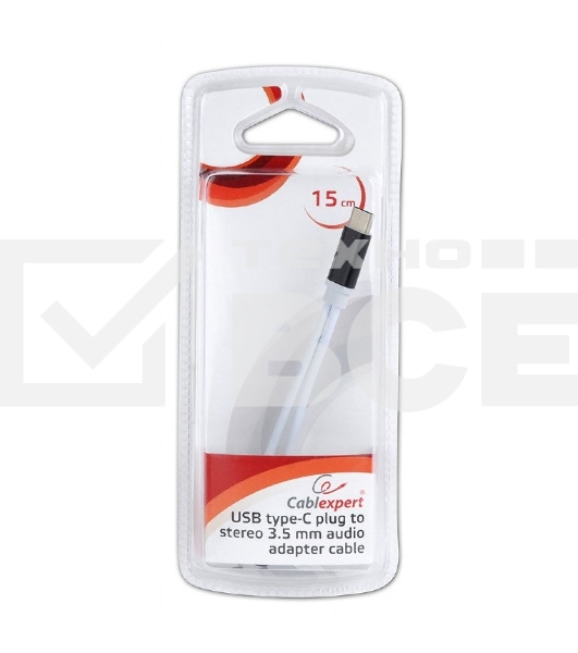 Переходник Cablexpert USB Type-C/Jack3.5 F+ Type-C F, черный, пакет (CCA-UC3.5F-02)