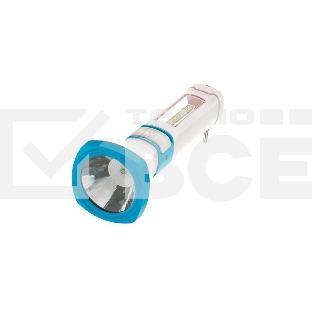 Фонарь светодиодный аккум. 3W LED 2 режима бок. панель COB 2Вт с зарядным устройством переходник для глубоких розеток в компл. КОСМОС KOCAc7023WLED