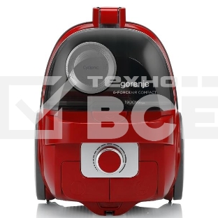 Пылесос Gorenje VC1901GACRCY черный/красный, 300/1900 Вт, уборка сухая, пылесборник контейнер 2.2 л