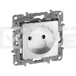 Розетка 2К на винтах, защ. шт., алюминий ETIKA , фото4