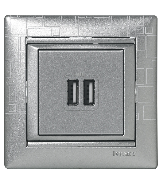 Розетка 2-ая USB | 770270 | Legrand Valena Алюминий