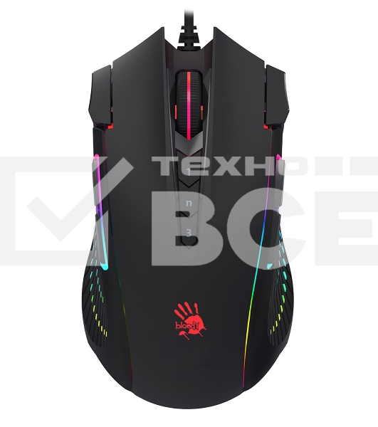 Мышь проводная A4Tech Bloody J90s черный, 8000 dpi, USB, кнопки - 12