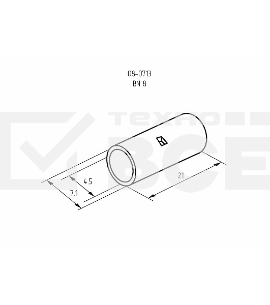 Соединительная гильза L-21 мм 10 мм² (ГМЛ (DIN) 10) Rexant