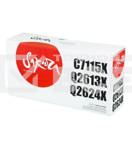Картридж лазерный Sakura C7115X/Q2613X/2624X для HP LaserJet 1000/1150/1200/1200n/1200se/1220/1220se/1300/1300n/1300xi/3300/3310/3320/3320n/3330 Series, черный, 3500 к.