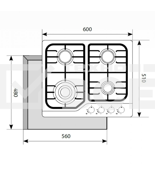 Панель варочная газовая LEX GVS 640 IX