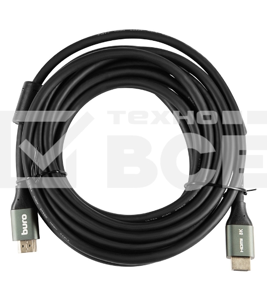 Кабель аудио-видео Buro HDMI (m)/HDMI (m) 5м. феррит.кольца Позолоченные контакты черный (BHP-HDMI-2.1-5G)