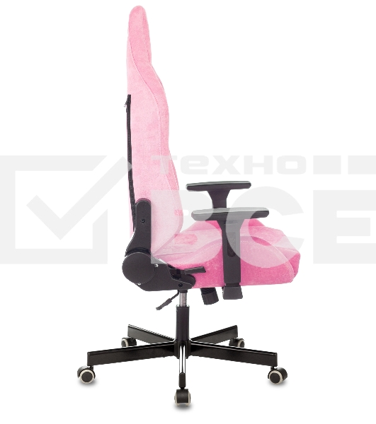 Кресло игровое Knight N1 Fabric розовый Velvet 36 с подголов. крестовина металл