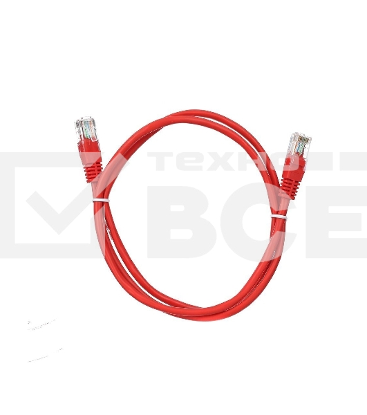 Патч-корд литой Aopen/Qust UTP кат.5е 1м красный