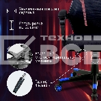 Кресло игровое Оклик 111G черный/синий сиденье черный сетка/ткань с подголов. крестов. пластик черный, фото5