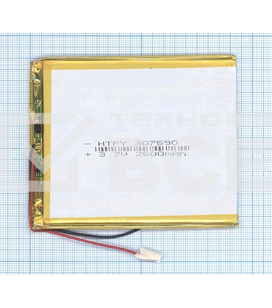 Аккумулятор Li-Pol (батарея) 3*75*90мм 2pin 3.7V/2600mAh