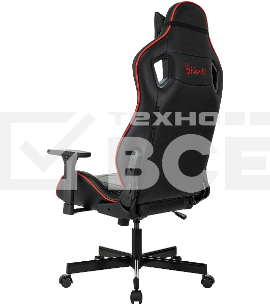 Кресло игровое A4Tech Bloody GC-840 черный, сиденье черный, эко.кожа, с подголов. крестов. металл черный, пластик черный