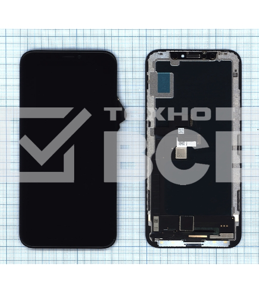 Дисплей Amperin для Apple iPhone X в сборе с тачскрином (Soft Oled), черный