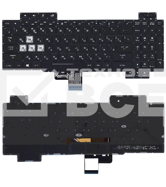 Клавиатура для ноутбука Asus ROG GL704 черная с подсветкой