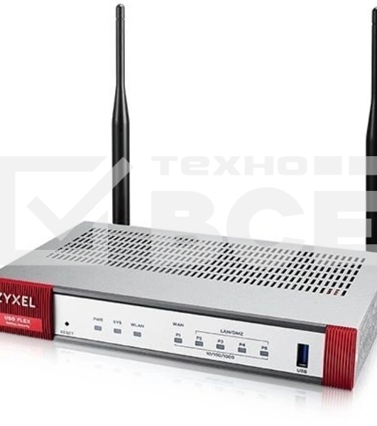 Межсетевой экран и Wi-Fi контроллер Zyxel USG FLEX 100AX, 1xWAN GE, 4xLAN/DMZ GE, Wi-Fi 6 (AX1800), 1xUSB3.0, AP Controller (8/24), NebulaFlex **