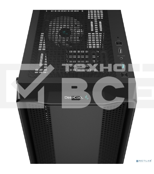 Компьютерный корпус Deepcool CC560 ARGB V2 без БП, боковое окно (закаленное стекло), 3x120мм ARGB LED вентилятор спереди и 1x120мм ARGB LED вентилятор сзади, черный, ATX