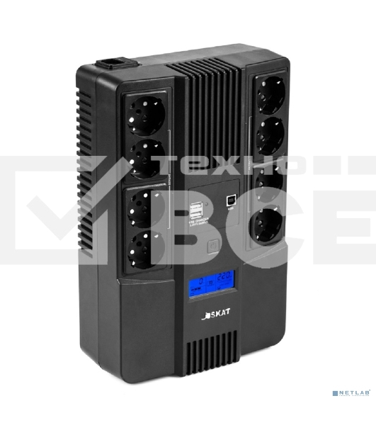 Источник бесперебойного питания Бастион SKAT-UPS 1000-AID-IN-1x9-8 600Вт 1000ВА черный