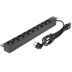 Блок розеток горизонтальный ExeGate ServerPro PDU-19H905 Al-9S-EU3, 19', 1U, Алюминий, 9 Schuko, кабель с евровилкой VDE-250V-16A-3*1.5мм2, 3 метра, черный, фото5
