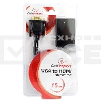 Переходник VGA (M)-HDMI (F) Cablexpert A-VGA-HDMI-01, 19M/15F, длина 15см, аудиовыход Jack 3,5 (M), питание от USB, фото2