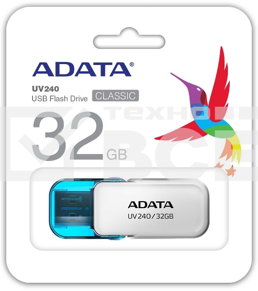 Флеш диск 32GB ADATA UV240, USB 2.0, Белый