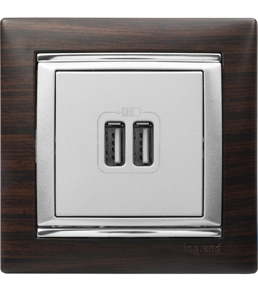 Розетка 2-ая USB | 770270 | Legrand Valena Алюминий