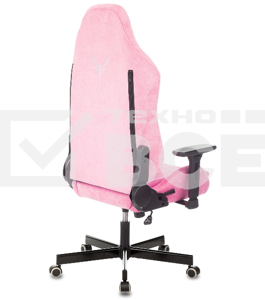 Кресло игровое Knight N1 Fabric розовый Velvet 36 с подголов. крестовина металл