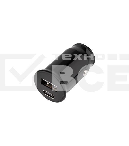 Автозарядка в прикуриватель Rexant АЗУ USB-A+USB-C, 2.4 A черный