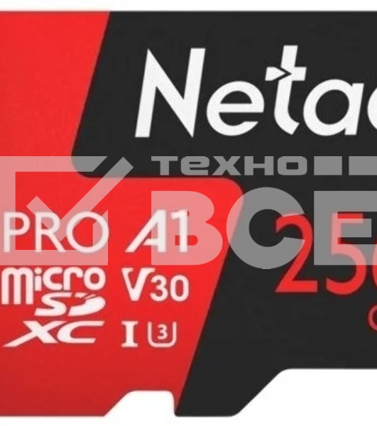 Флеш Карта MicroSD card Netac P500 Extreme Pro 256GB, retail version w/SD adapter