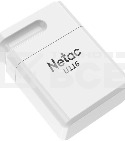 Флеш диск Netac U116 16Gb <NT03U116N-016G-30WH>, USB3.0, миниатюрная пластиковая белая