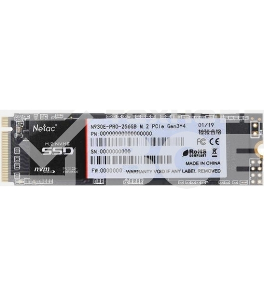 Накопитель SSD Netac N930E Pro, 256GB, PCIe 3.1 x4, M.2 2280, NVMe, R/W 2040/1270