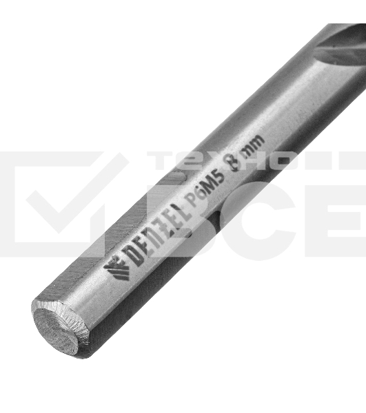 Сверло спиральное по металлу 8 x 117мм, Р6М5, Golden Tip Denzel