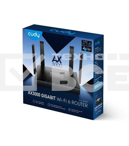 Роутер Cudy WR3000 AX3000 10/100BASE-TX/Wi-Fi черный