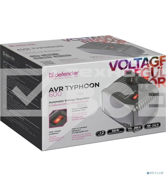 Стабилизатор напряжения Defender AVR Typhoon 600 VA (99032)