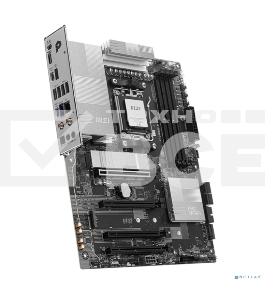 Материнская плата MSI PRO B850-P WIFI, AM5, AMD B850, 4xDDR5, 4xSATA, 3xM.2, 1xPCIe 5.0 x16, 1xPCIe 4.0 x4, 2xPCIe 3.0 x1, 1xHDMI, 1x5Gb LAN, Wi-Fi 7, 4xUSB 2.0, 1xUSB 3.2 Gen 1, 1xUSB 3.2 Gen 2, 2xUSB-C 3.2 Gen 2, 2x3.5 мм, 7.1, ATX