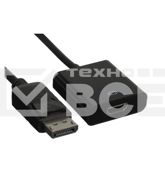 Переходник GoPower DisplayPort (m)-HDMI (f) ver.1.4 черный Premium Zip-Lock c подвесом (1/200)