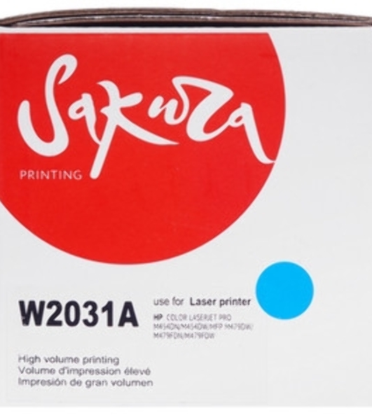 Картридж лазерный Sakura W2031A (HP 415A) для HP LaserJet Pro M454, MFP M479, голубой, 2100 к.