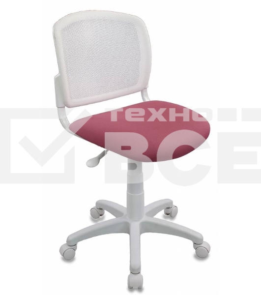 Кресло детское Бюрократ CH-W296NX/26-31 TW-15 белый, спинка сетка, сиденье розовый 26-31