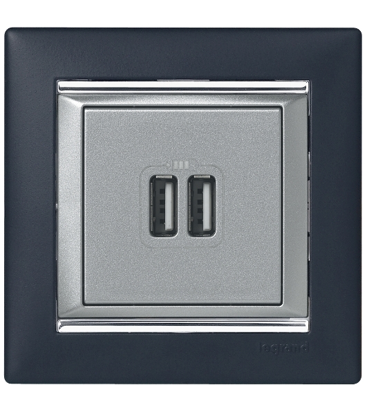 Розетка 2-ая USB | 770270 | Legrand Valena Алюминий