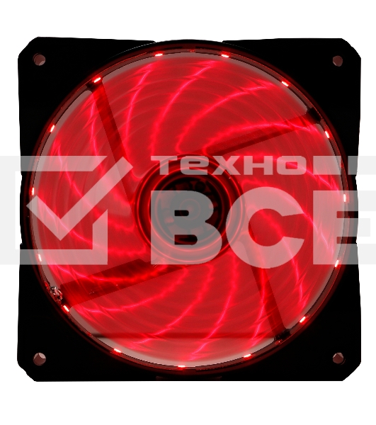 Вентилятор для корпуса Digma DFAN-LED-RED черный, 120 мм, 1200 об/мин, 23 дБ, 4 pin