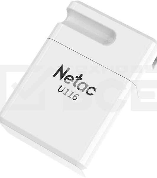 Флеш диск Netac U116 16Gb <NT03U116N-016G-30WH>, USB3.0, миниатюрная пластиковая белая