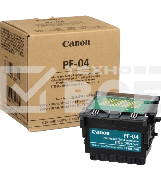 Печатающая головка Canon PF-04 (3630B001) черный для Canon iPF650, iPF655, iPF670, iPF680, iPF685, iPF750, iPF755, iPF760, iPF765, iPF770, iPF780, iPF785, iPF830, iPF840, iPF850.