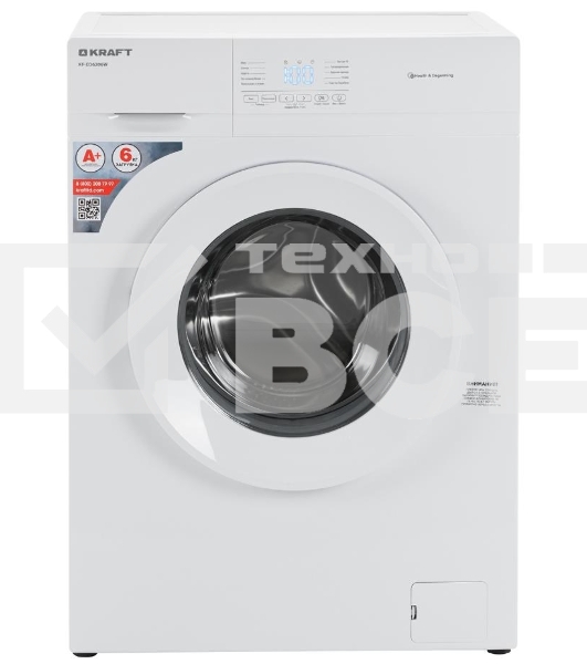 Стиральная машина Kraft KF-ED6206W белый, загрузка фронтальная 6 кг, 1000 об/мин., класс: А+