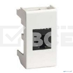 Компьютерная розетка Viva RJ-45 кат.5Е, неэкранированная (8P8C, Hyperline, Dual IDC), белая, 1 модуль, фото 1